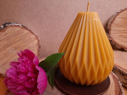 Свічка воскова з натурального бджолиного воску "Промінчики тепла" Zigrivay (11x9см)