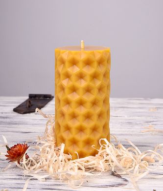 Свічка воскова з натурального бджолиного воску "Соти" Zigrivay (14х7см)