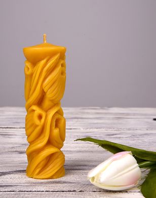 Свічка воскова з натурального бджолиного воску "Тюльпан" Zigrivay (12х5см)