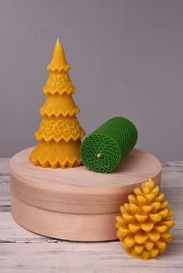 Набір свічок з натурального бджолиного воску "Новорічний" Zigrivay 3шт