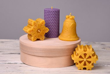 Набір свічок з натурального бджолиного воску "зимовий" Zigrivay 4шт