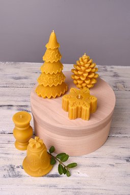 Набор свечей из натурального пчелиного воска "праздничный" Zigrivay 5 шт (нд4)