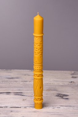 Свеча восковая из натурального пчелиного воска "гуцулськая" Zigrivay (28х2,5 см) (с01)