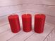 Набір червоних воскових свічок з кольорової вощини Zigrivay (8,5х4,5см) 3 шт